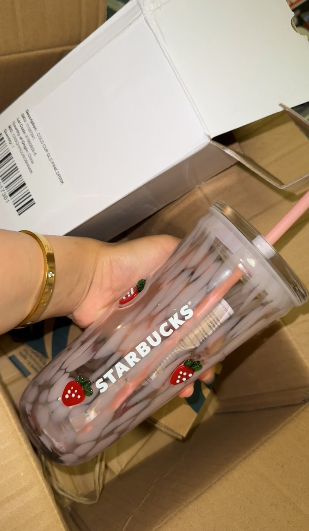 Starbucks Strawberry pink drink cup 🍓