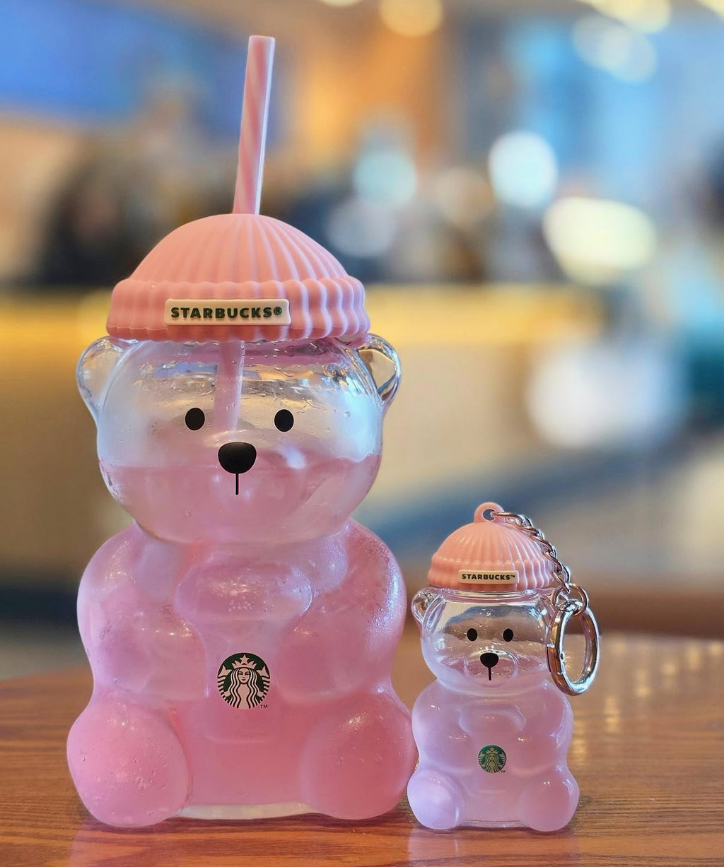 Starbucks Bearista Bear Keychain (Korea release) fillable keychains 🩷💚🧸