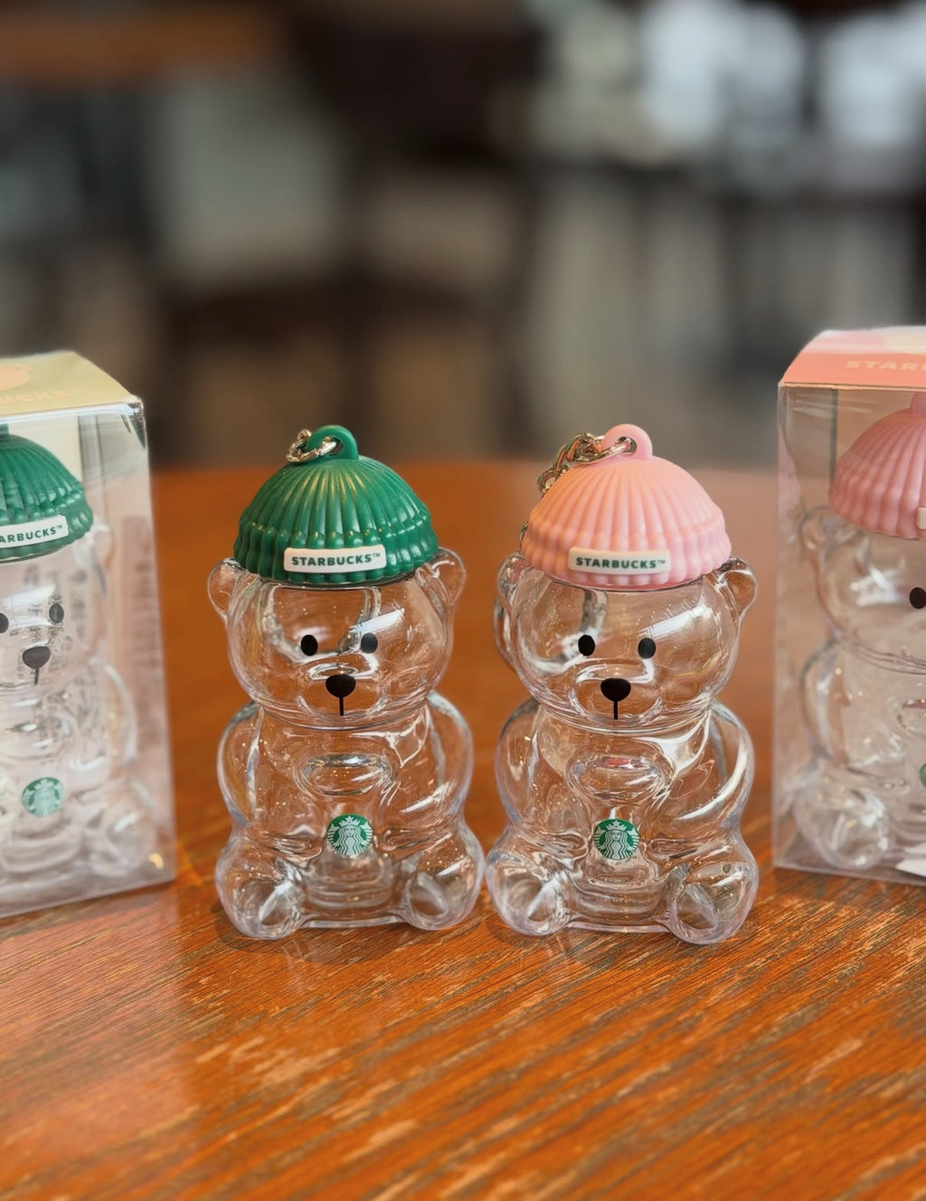 Starbucks Bearista Bear Keychain (Korea release) fillable keychains 🩷💚🧸