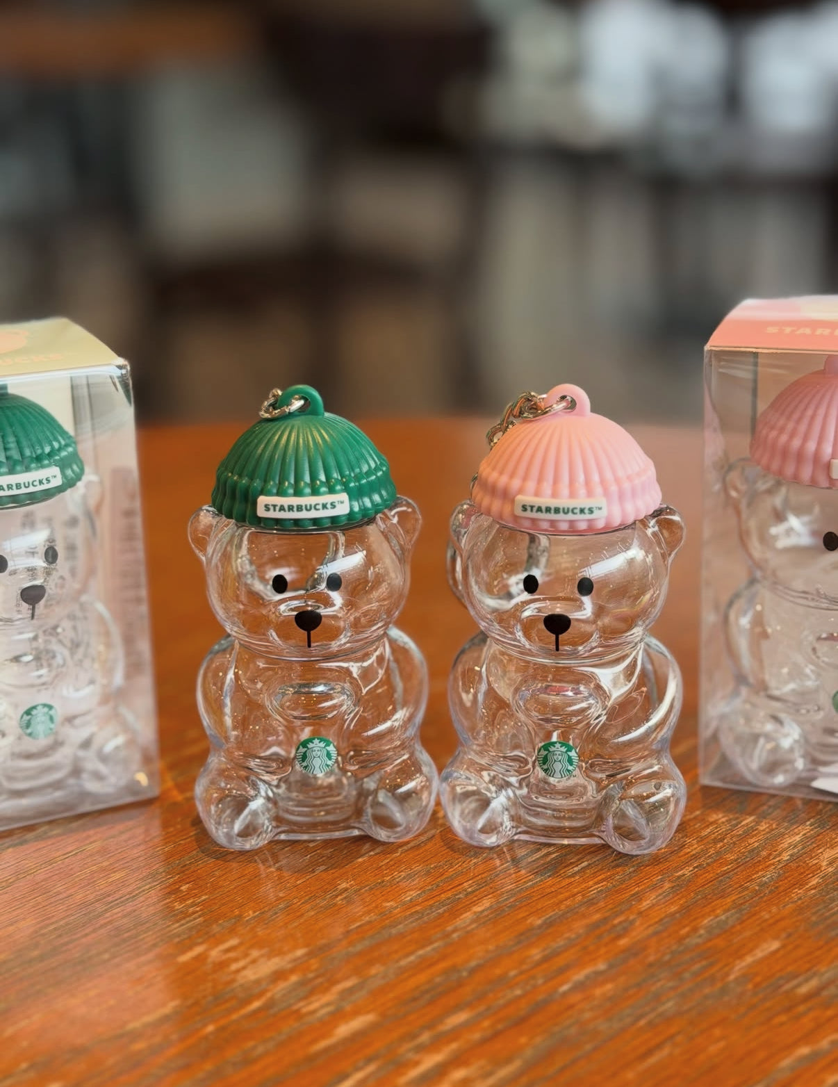 Starbucks Bearista Bear Keychain (Korea release) fillable keychains 🩷💚🧸