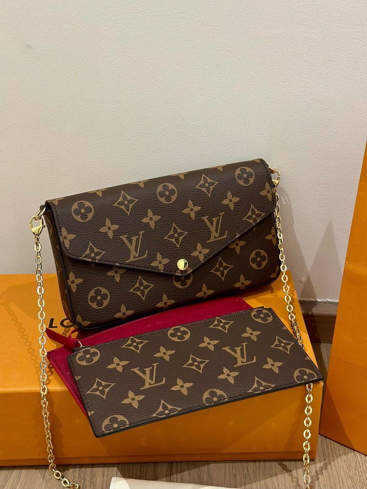 Louis Vuitton Chain Sling Bag (with box & bag)
