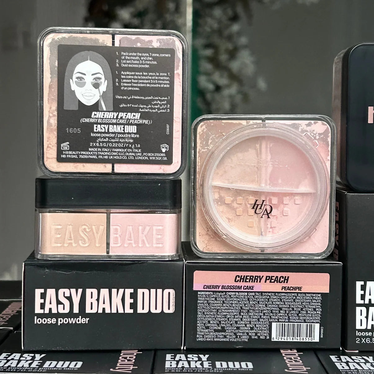 Huda Beauty Duo Setting Powder Cherry Peach