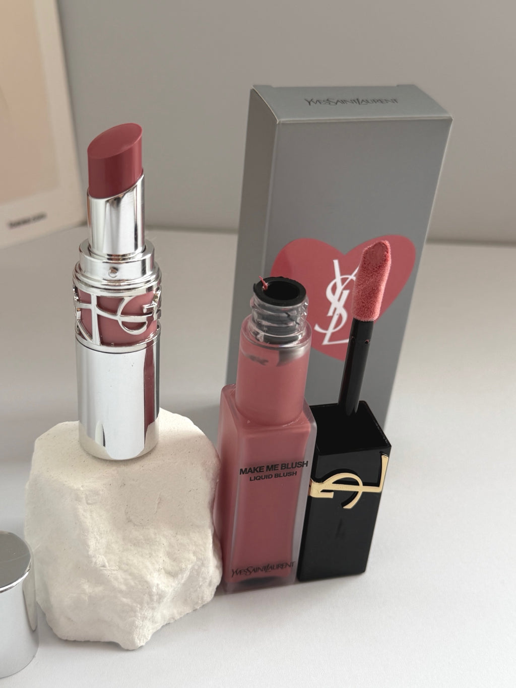 YSL Make Me Blush & Loveshine Lip Oil Stick 2-Piece Makeup Gift Set (Shade 44 Nude Lavallière)
