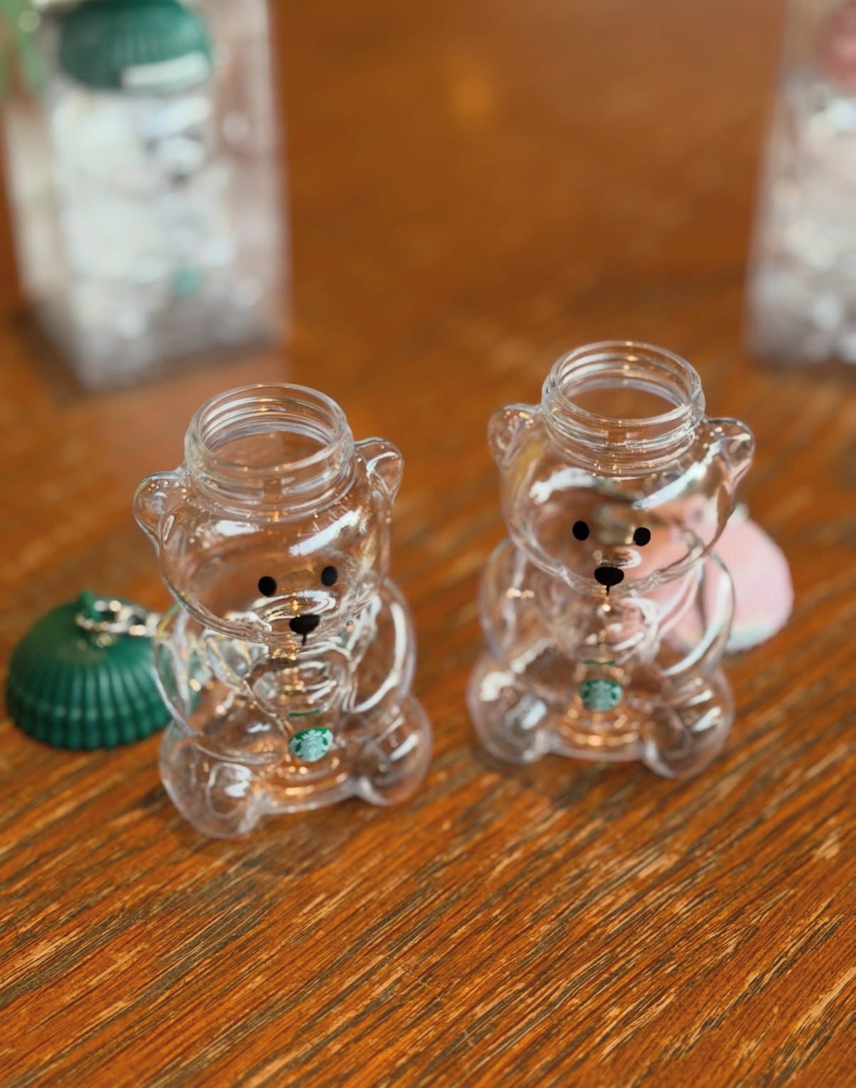 Starbucks Bearista Bear Keychain (Korea release) fillable keychains 🩷💚🧸