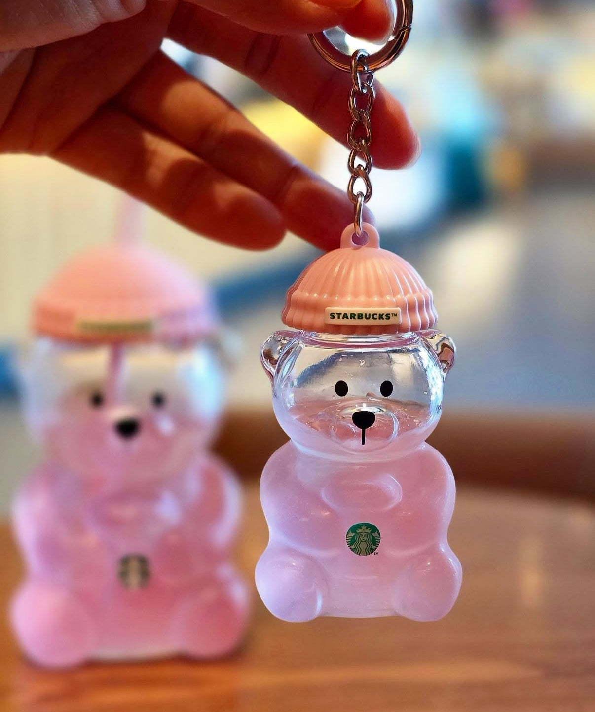 Starbucks Bearista Bear Keychain (Korea release) fillable keychains 🩷💚🧸