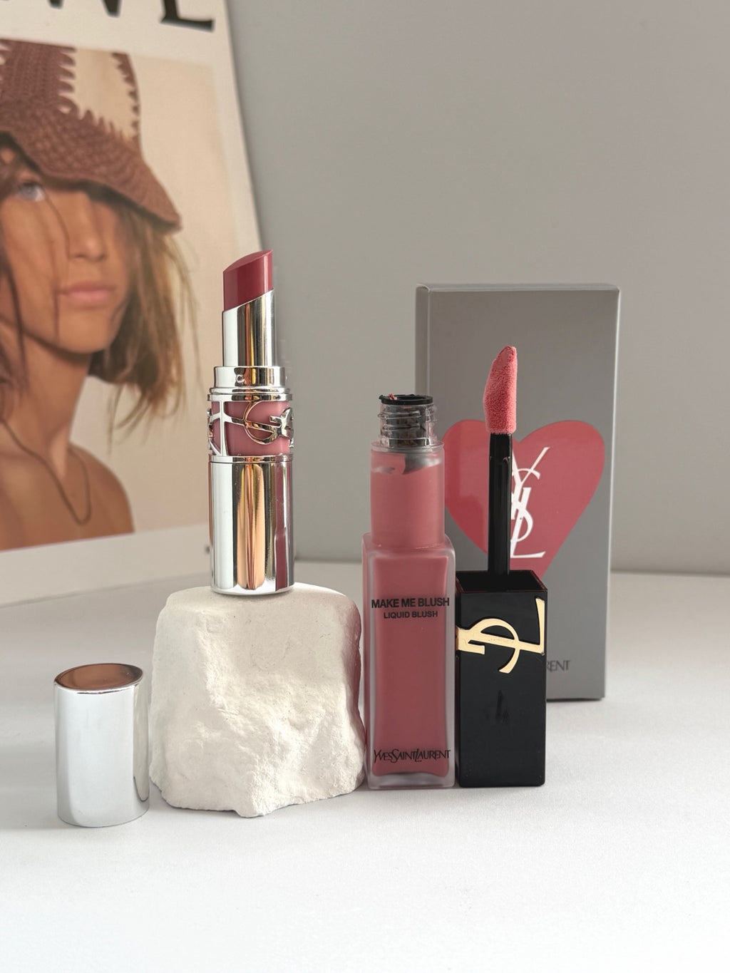 YSL Make Me Blush & Loveshine Lip Oil Stick 2-Piece Makeup Gift Set (Shade 44 Nude Lavallière)