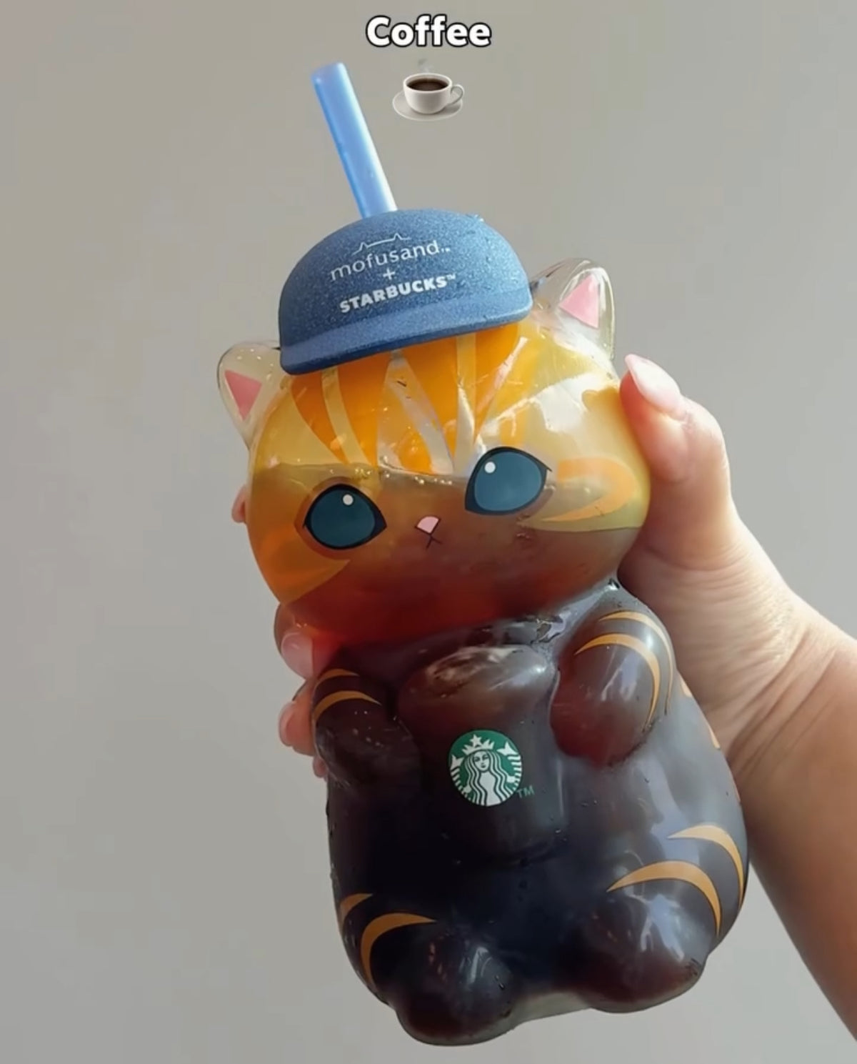 Starbucks Mofusand Cat Glass cup Singapore Edition