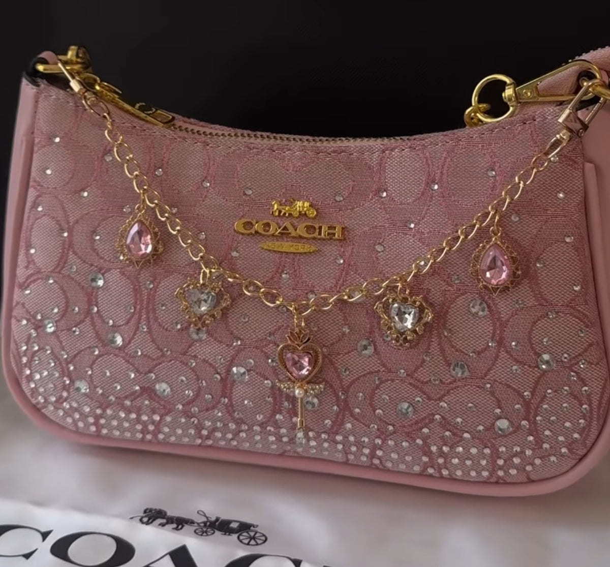 Coach Crystal Pink Teri Bag 💖