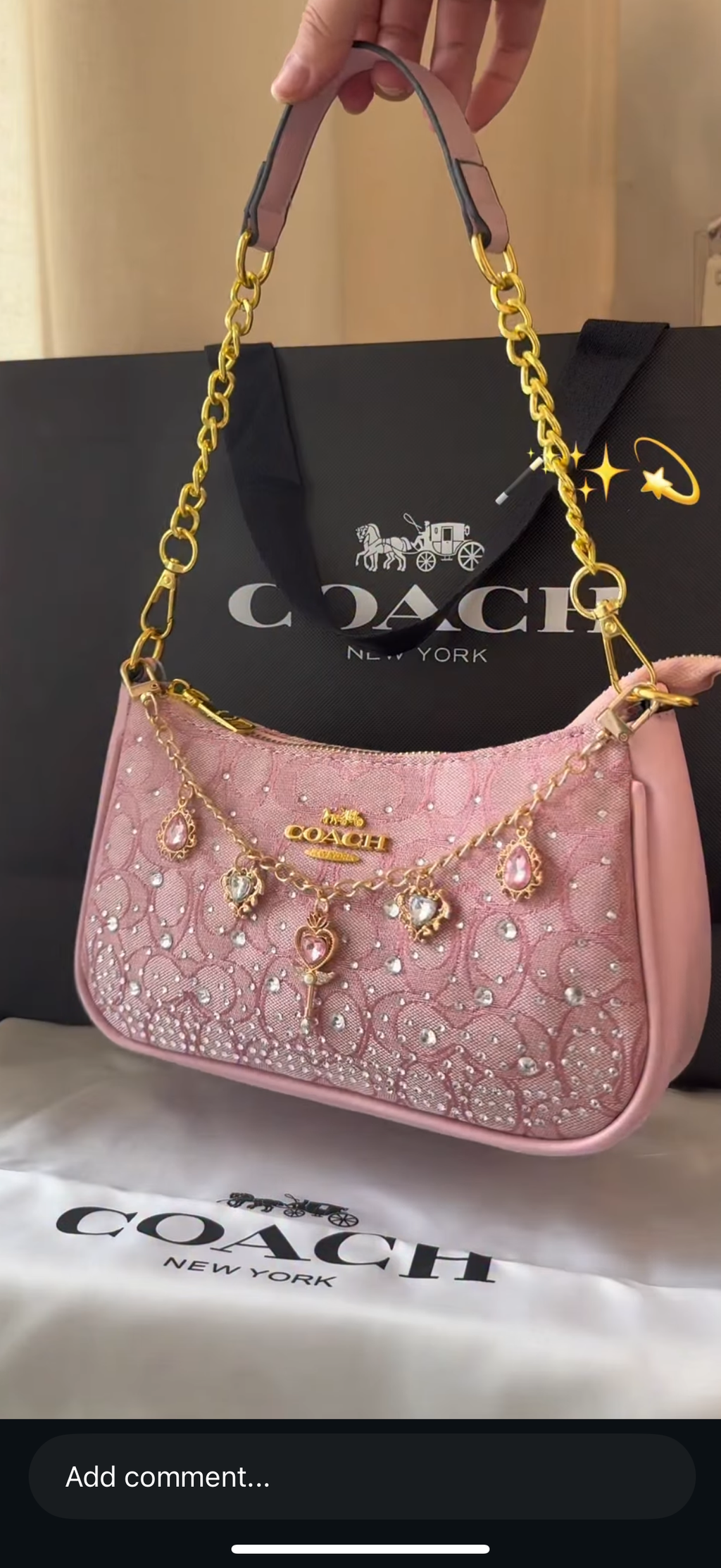 Coach Crystal Pink Teri Bag 💖