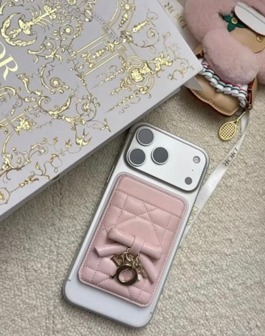 Dior Bow Pink Magnetic Cardholder