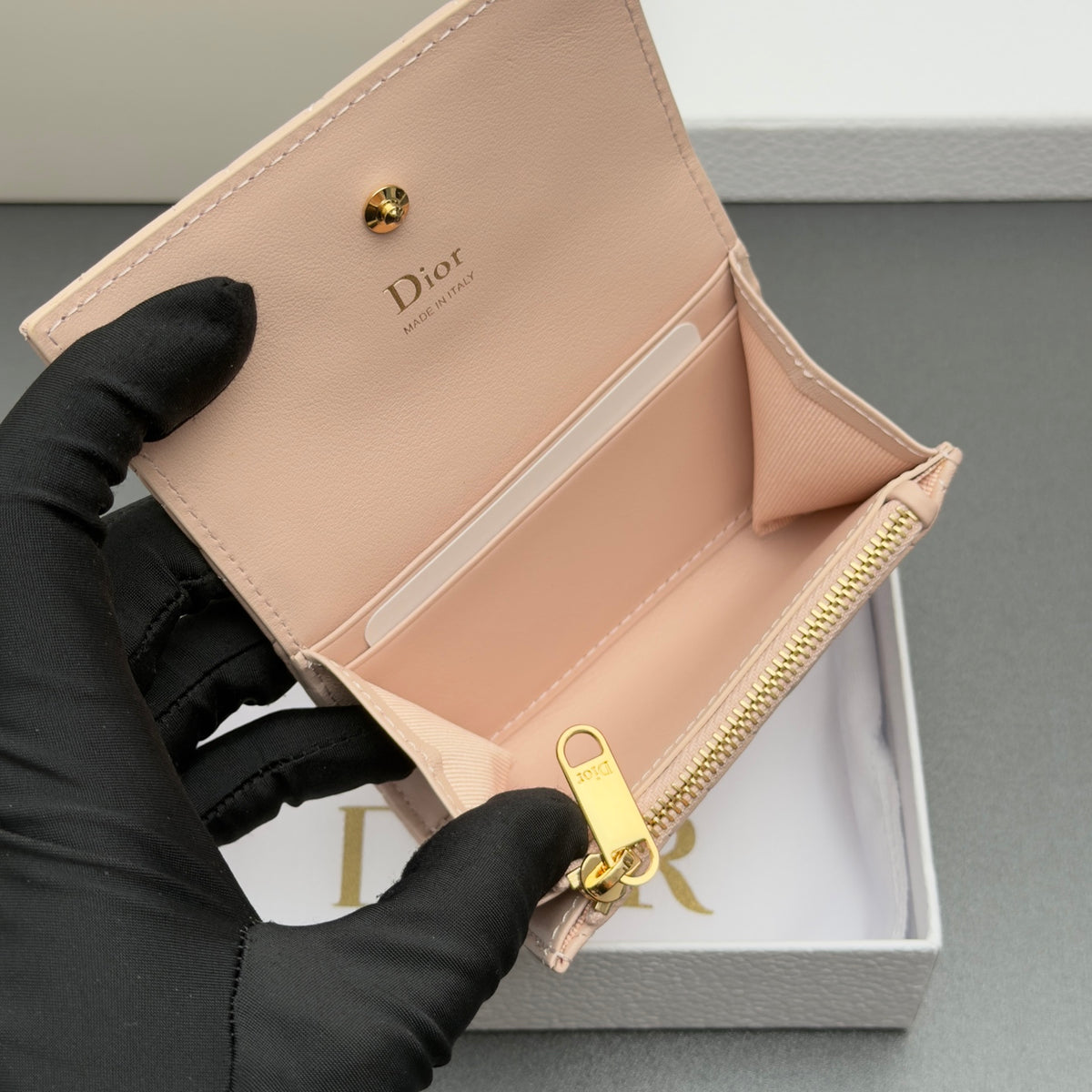 Lady Dior Glycine Wallet Pink