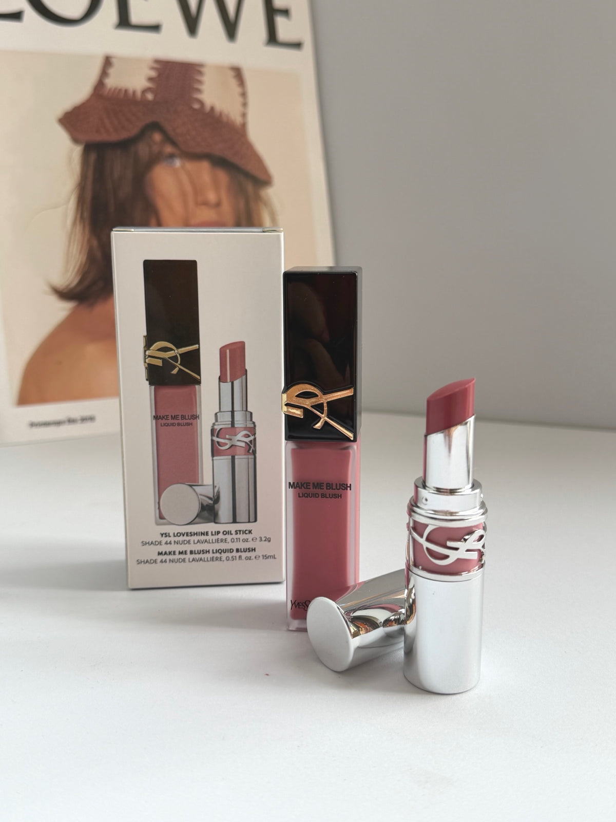 YSL Make Me Blush & Loveshine Lip Oil Stick 2-Piece Makeup Gift Set (Shade 44 Nude Lavallière)